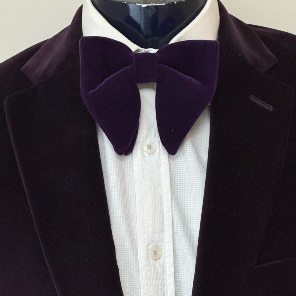 Calvin Klein Deep Purple Velvet Blazer & Bowtie